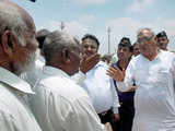 Hooda conducting an aerial survey of flood-affected areas