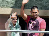 MS Dhoni and his wife in Ranchi