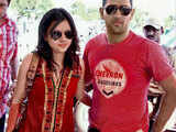 Newly weds M S Dhoni and his wife Sakshi