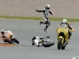 France's Puniet loses control during the Moto GP race
