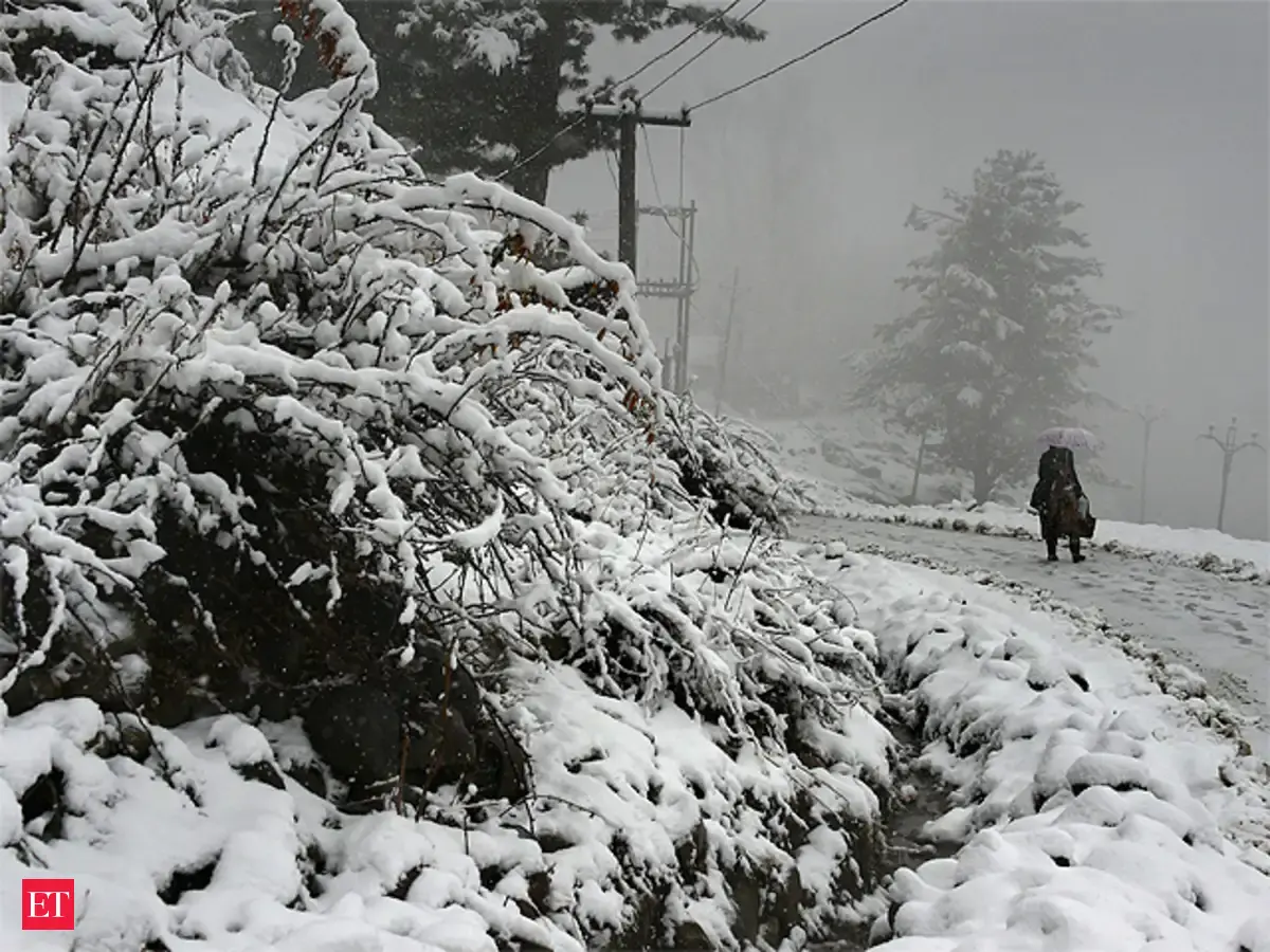 Dal Lake & snow-capped mountains - Season's first snowfall in Kashmir ...