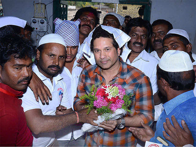 Tendulkar visits adopted village