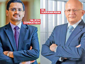 TCS CEO Rajesh Gopinath and N G Subramaniam, COO at TCS