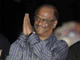 Rajinikanth gestures to crowd on arrival