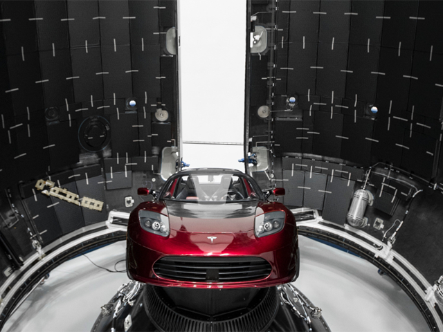Tesla Roadster into space