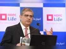 Mumbai : Amitabh Chaudhary, MD & CEO, HDFC Life at a press conference to announc...
