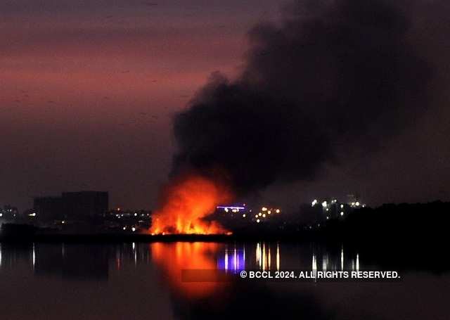 Fire at Bellandur lake