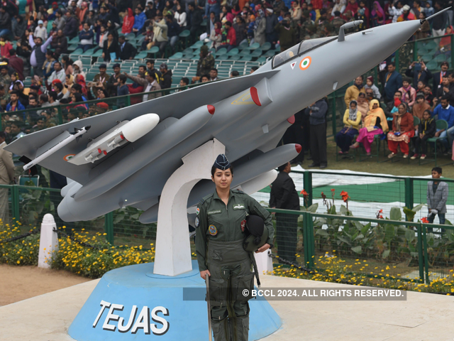 Model of Indian fighter aircraft Tejas