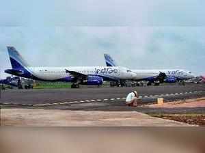 New Delhi: **FILE** InterGlobe Aviation-run budget carrier IndiGo on Friday canc...
