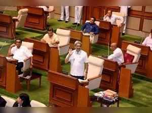 Panaji: Goa Chief Minister in Goa assembly durimg the monsoon session in Panaji ...