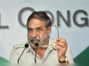 New Delhi : Senior Congress leader Anand Sharma during a press conference at the...