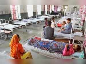 Beawar: A View of a general ward at the Government Hospital during the doctors' ...