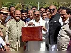 Bengaluru: Karnataka Chief Minister Siddaramaiah arrives at Vidhana Soudha to pr...
