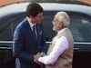 Canadian Prime Minister JustinTrudeau reviewing guard of honour at Rashtrapati Bhavan