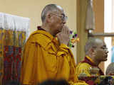 Dalai Lama during prayer session in Dharmsala  