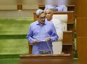 Panaji: Goa Chief Minister Manohar Parrikar presents the state budget in the leg...