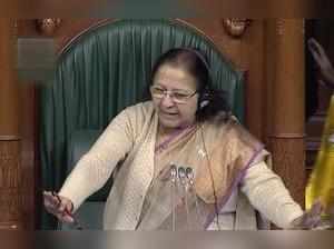 New Delhi: Speaker Sumitra Mahajan pacifies members as she conducts the proceedi...