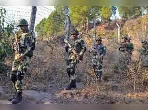 Poonch: Border Security Force (BSF) jawans patrol near Line of Control (LoC) in ...