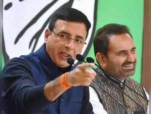 New Delhi: AICC spokesperson Randeep Singh Surjewala addresses a press conferenc...