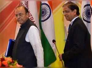 New Delhi: Union Finance Minister Arun Jaitley and Economic Affairs Secretary Su...