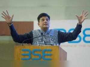 Mumbai: Union Railway Minister Piyush Goyal during the listing ceremony of India...