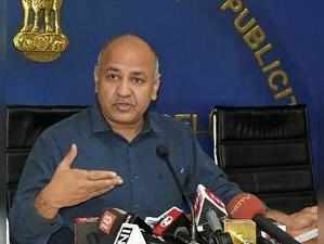 New Delhi: Deputy Chief Minister Manish Sisodia addresses a press conference at ...