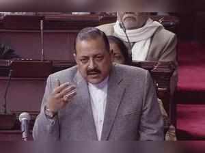 New Delhi: Minister of State, PMO, Jitendra Singh speaks in the Rajya Sabha in N...