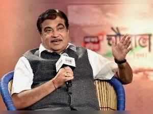 Mumbai: Union Transport Minister Nitin Gadkari speaks during a television talk s...