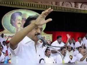 Erode: DMK working President MK Stalin addresses during the District Zonal Publi...