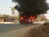 Bharat bandh: Bus vandalized and set ablaze during protest in Azamgarh