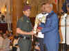 Lieutenant Colonel Dhoni receives Padma Bhushan