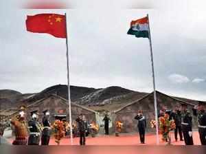 Tawang: Indian and Chinese army officials during a special border personnel meet...