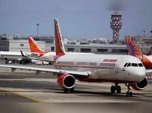 New Delhi: In this file photo Air India planes are seen parked at the Mumbai air...