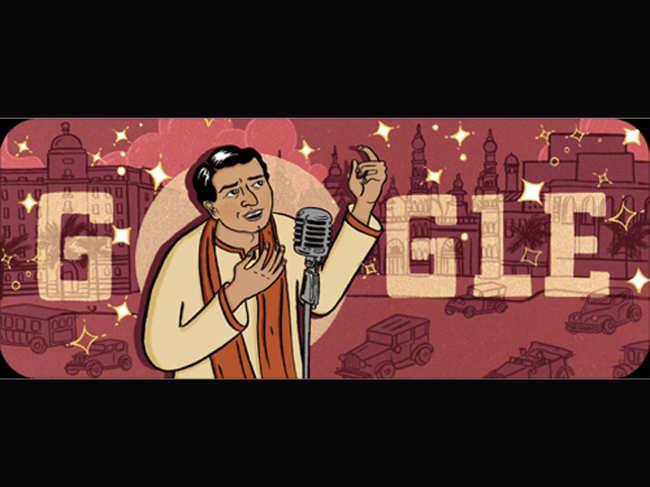 Google honours K L Saigal on 114th birth anniversary with a doodle