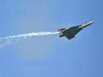 Ghaziabad: Indian Air Force's Light Combat Aircraft (LCA) Tejas displays its man...