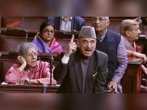 New Delhi: Congress member Ghulam Nabi Azad speaks in the Rajya Sabha in New Del...