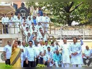 Mumbai: NCP and Congress MLA protest against the state government on the first d...
