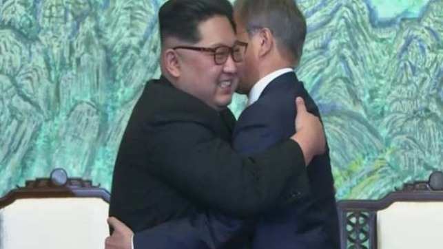 Watch: Kim Jong Un, Moon embrace after talks