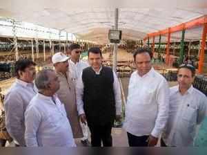Mumbai: Maharashtra Chief Minister Devendra Fadnavis looks on at the preparation...