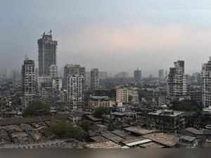 Mumbai: A view of buildings on an unseasonal overcast sky in Mumbai on Thursday....