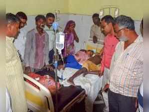 Pratapgarh: Students being treated at a hospital as they complained of sickness ...