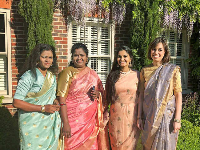 Epitome of Indian beauty: Myna Mahila Foundation's members wear saree to the royal wedding