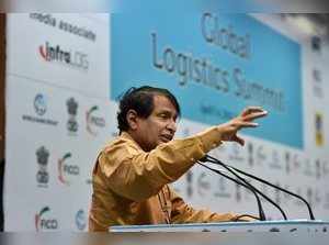 New Delhi: Minister of Commerce and Industry Suresh Prabhu addresses a gathering...