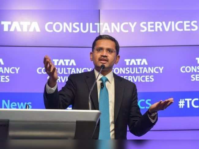 Mumbai: TCS CEO & MD Rajesh Gopinathan speaks during a press conference to annou...