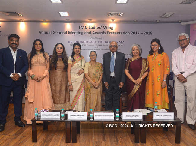 (From left) Agnelorajesh Athaide, Aarti Surendranath, Deepika Singh Rajawat, Nayantara Jain, Manju Srivastava, R Chidambaram, Mohana Nair, Vanita Bhandari and Ashok Kurien