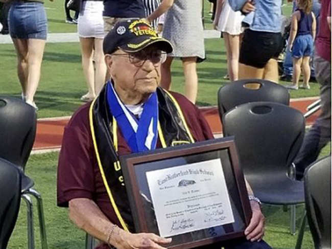92-year-old WWII veteran Vito Trause surprised with high school diploma