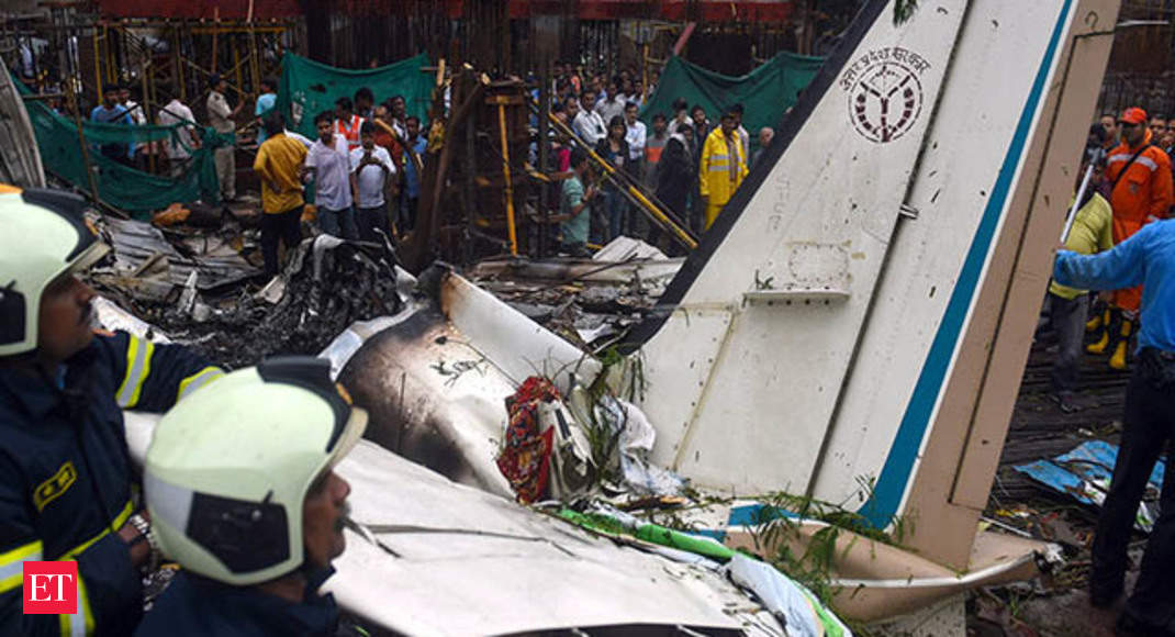 Watch: CCTV footage of Mumbai plane crash accessed - The Economic Times ...