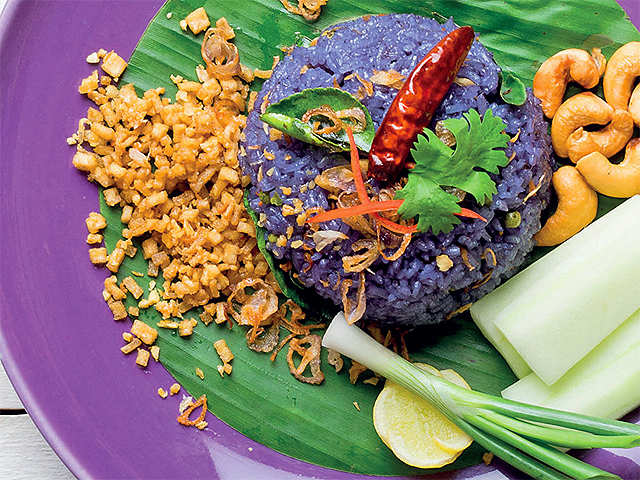 ​Butterfly Pea Flower Rice, Nara Thai, Mumbai