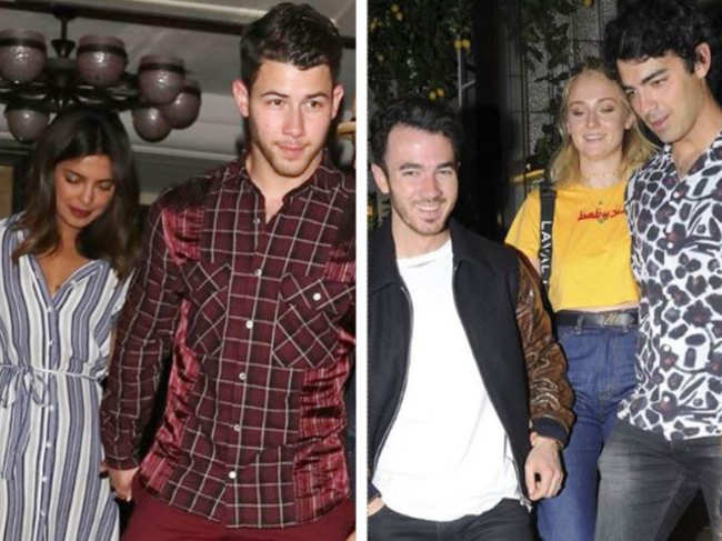 Priyanka Chopra joins Nick Jonas, Kevin Jonas and Joe Jonas with Sophie Turner for date night in London