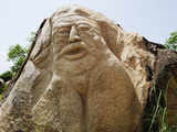 Granite sculpture in the village of Laongo